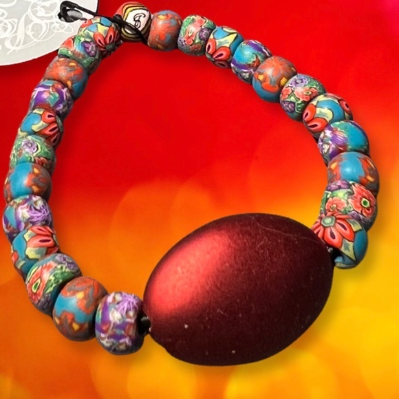 She Beads Hand Rolled Clay Bracelet - Picture 2 of 2